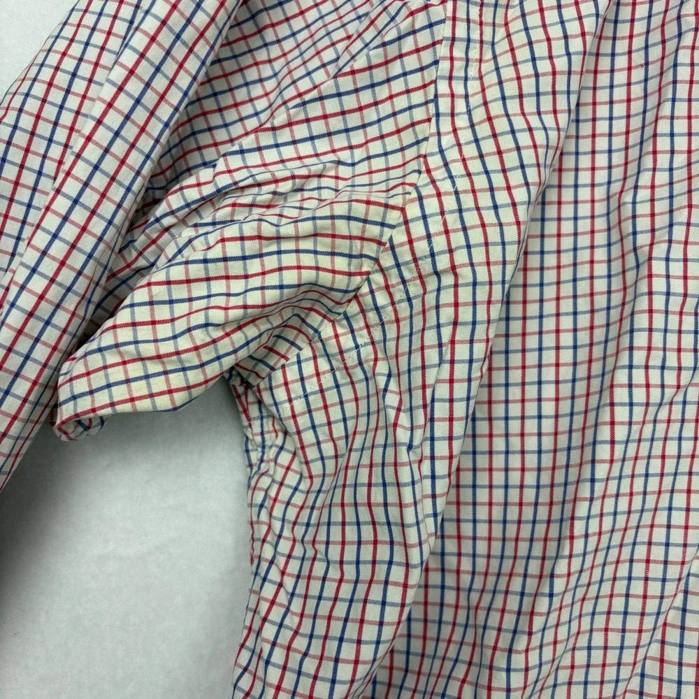 Polo Ralph Lauren Blake Shirt Mens XL Red Blue Plaid Cotton Long Sleeve Buttons